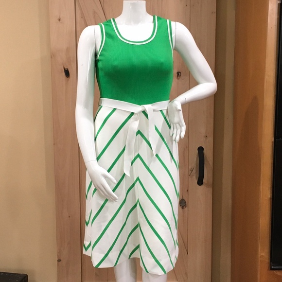Vintage Dresses & Skirts - Vintage Green White Dress